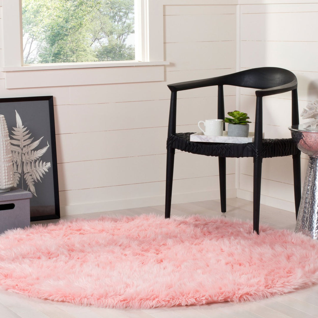 SAFAVIEH Faux Sheep Skin Collection FSS235G Pink Rug Image 2