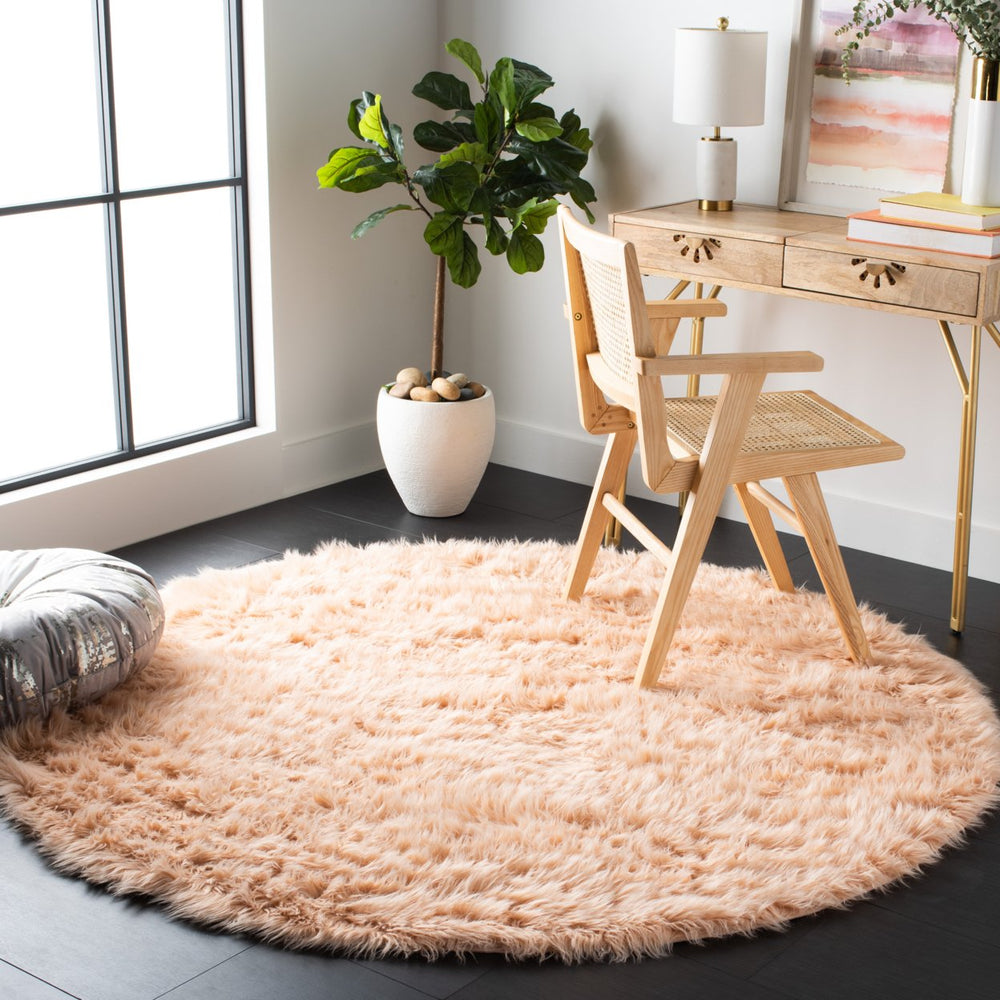 SAFAVIEH Faux Sheep Skin FSS235U Light Pink Rug Image 2