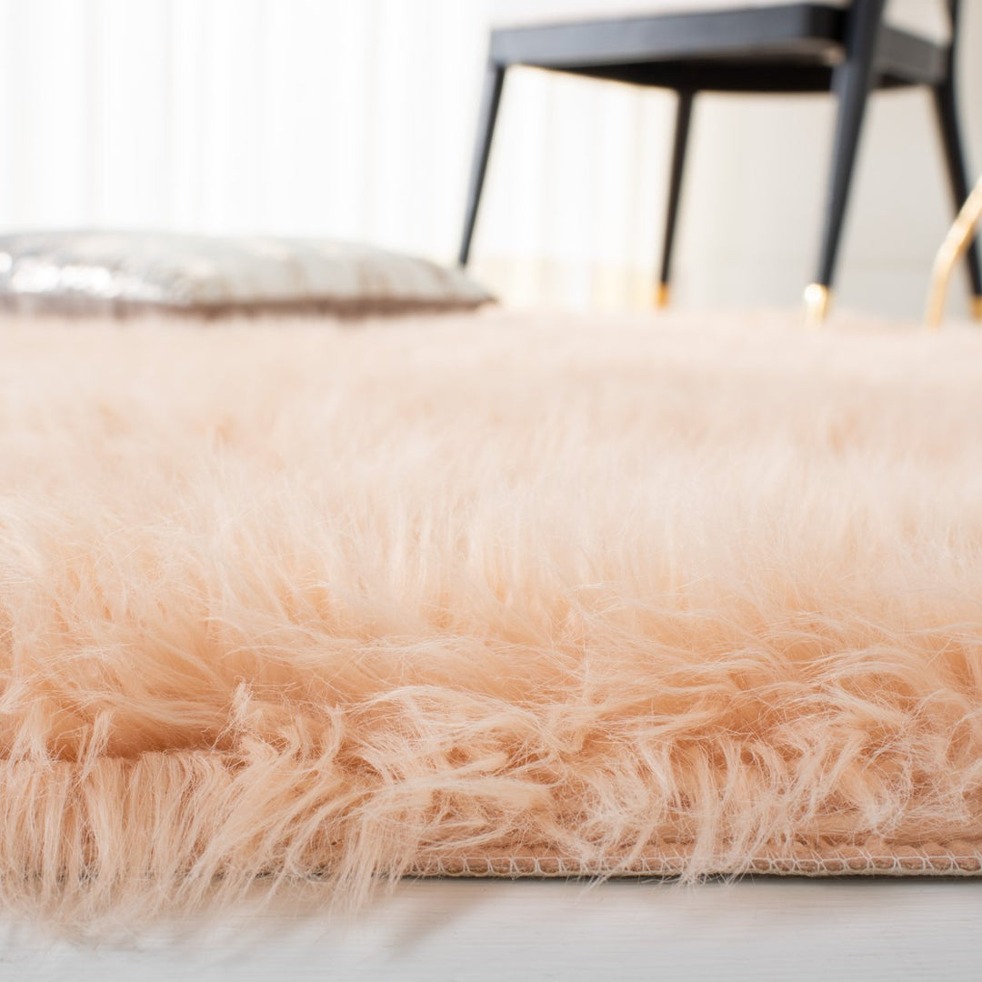 SAFAVIEH Faux Sheep Skin FSS235U Light Pink Rug Image 5