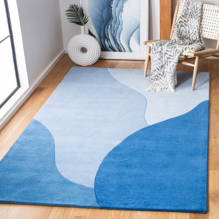 SAFAVIEH Fifth Avenue FTV117M Handmade Blue Rug Image 1