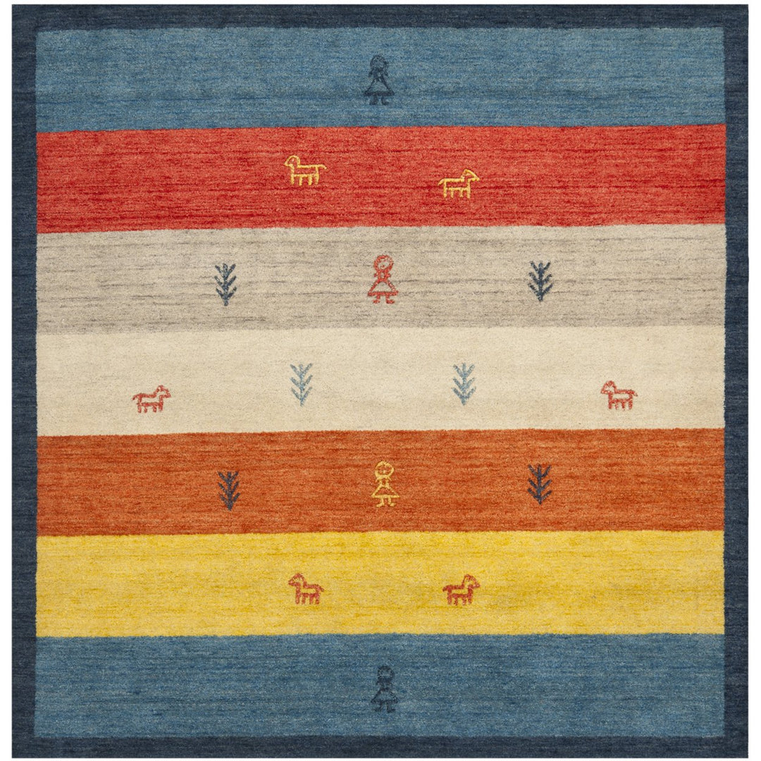 SAFAVIEH Gabbeh Collection GAB224A Handmade Rust/Blue Rug Image 3