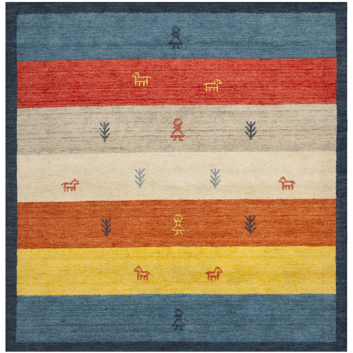 SAFAVIEH Gabbeh Collection GAB224A Handmade Rust/Blue Rug Image 3