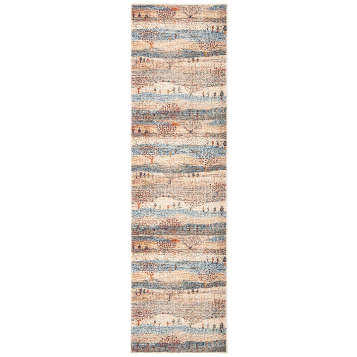 SAFAVIEH Gabbeh Collection GAB518A Cream / Blue Rug Image 3