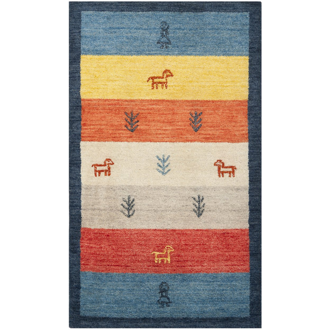 SAFAVIEH Gabbeh Collection GAB224A Handmade Rust/Blue Rug Image 5