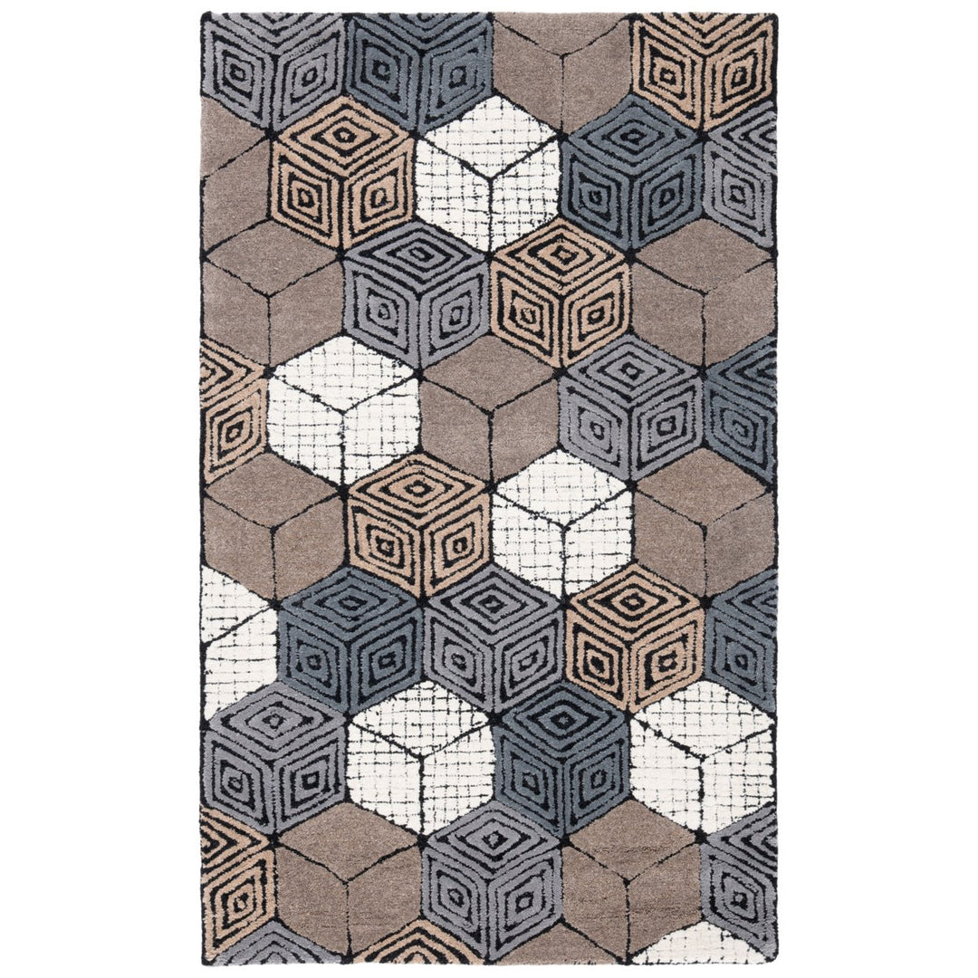 SAFAVIEH Fifth Avenue FTV130F Handmade Ivory / Grey Rug Image 10