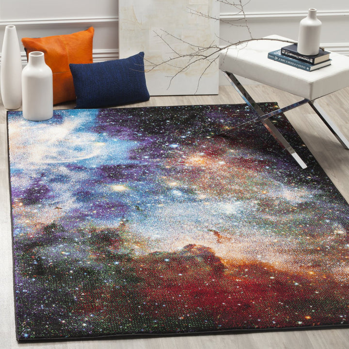 SAFAVIEH Galaxy Collection GAL109P Purple / Multi Rug Image 1