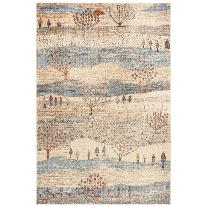 SAFAVIEH Gabbeh Collection GAB518A Cream / Blue Rug Image 1