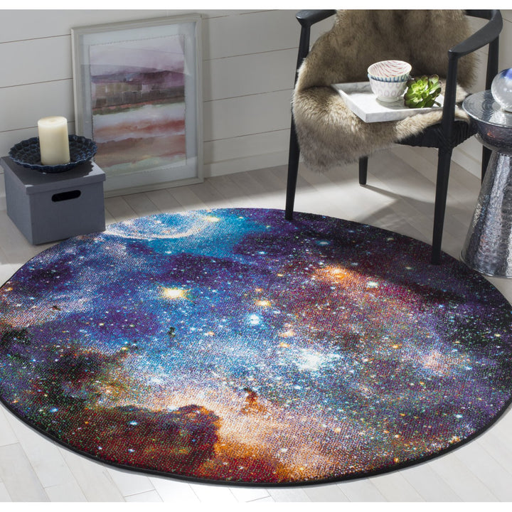 SAFAVIEH Galaxy Collection GAL109P Purple / Multi Rug Image 9