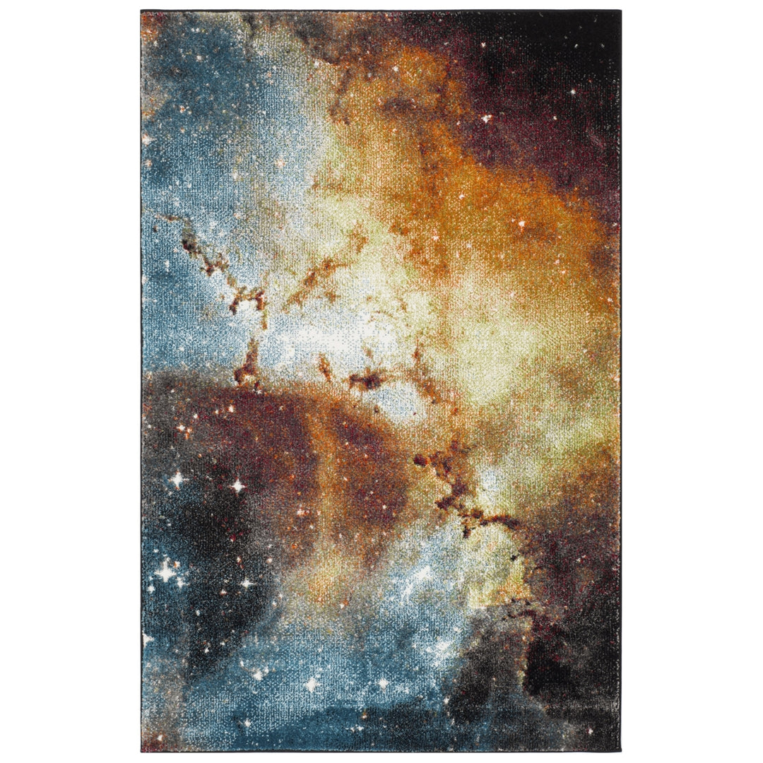 SAFAVIEH Galaxy Collection GAL109D Orange / Multi Rug Image 9