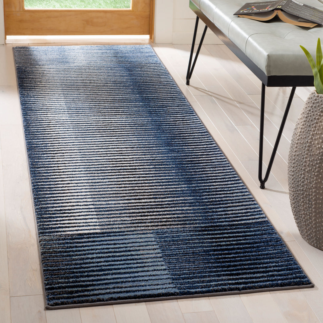 SAFAVIEH Galaxy Collection GAL115M Blue / Navy Rug Image 3