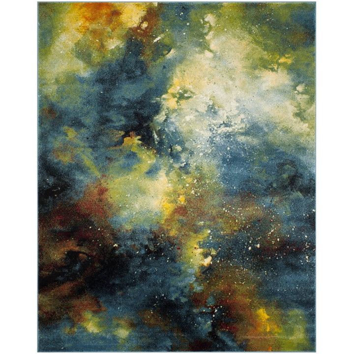 SAFAVIEH Galaxy Collection GAL111B Blue / Multi Rug Image 8