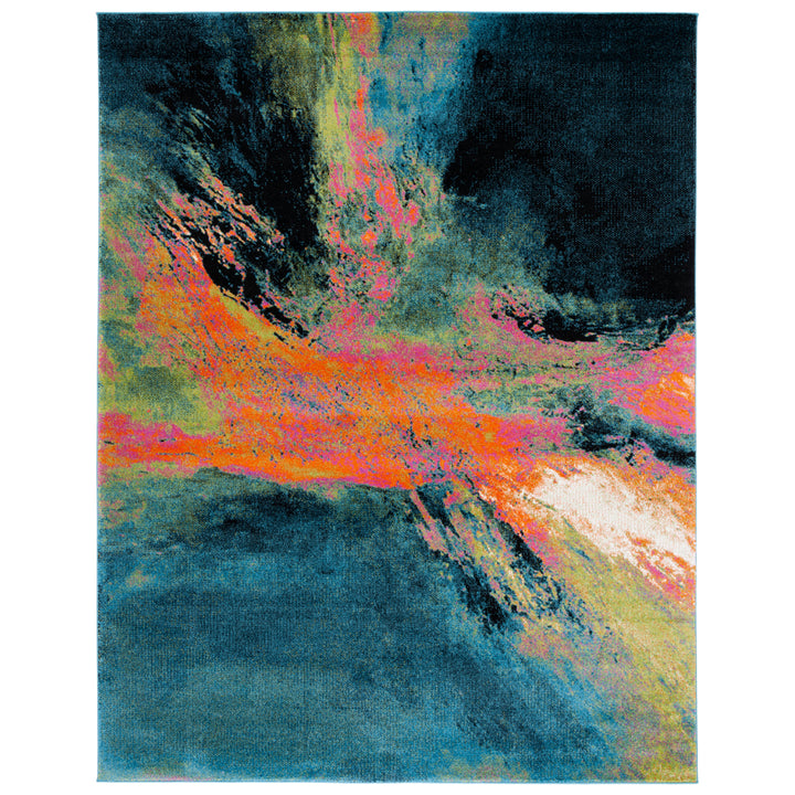 SAFAVIEH Galaxy Collection GAL117N Blue / Orange Rug Image 11