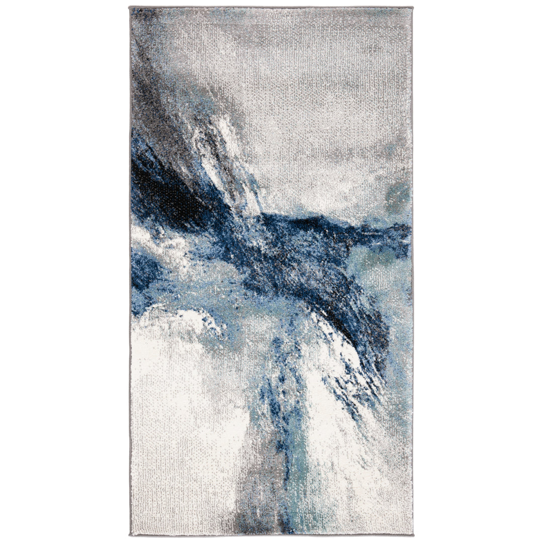 SAFAVIEH Galaxy Collection GAL117M Blue / Grey Rug Image 9