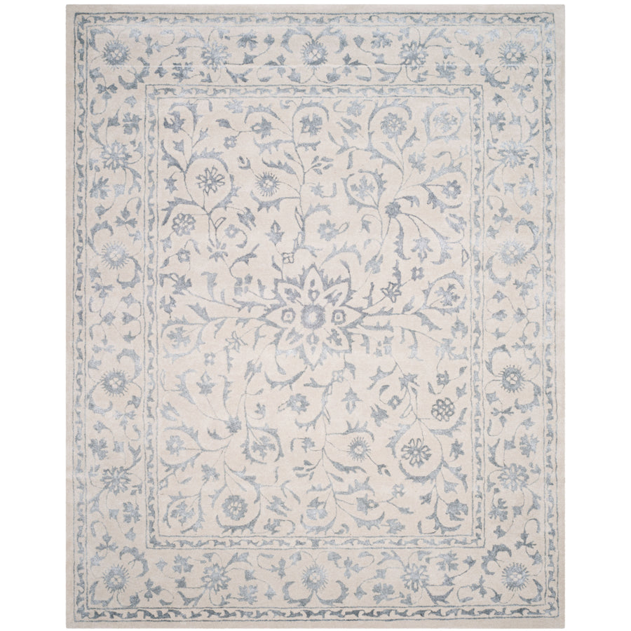 SAFAVIEH Glamour GLM515A Handmade Silver / Ivory Rug Image 1