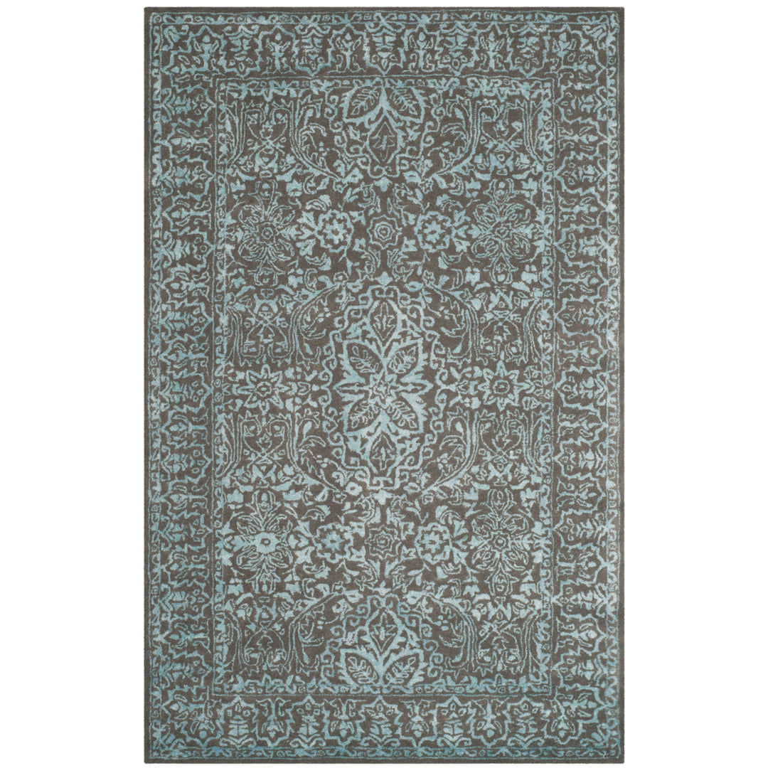 SAFAVIEH Glamour GLM516E Handmade Blue / Dark Grey Rug Image 1