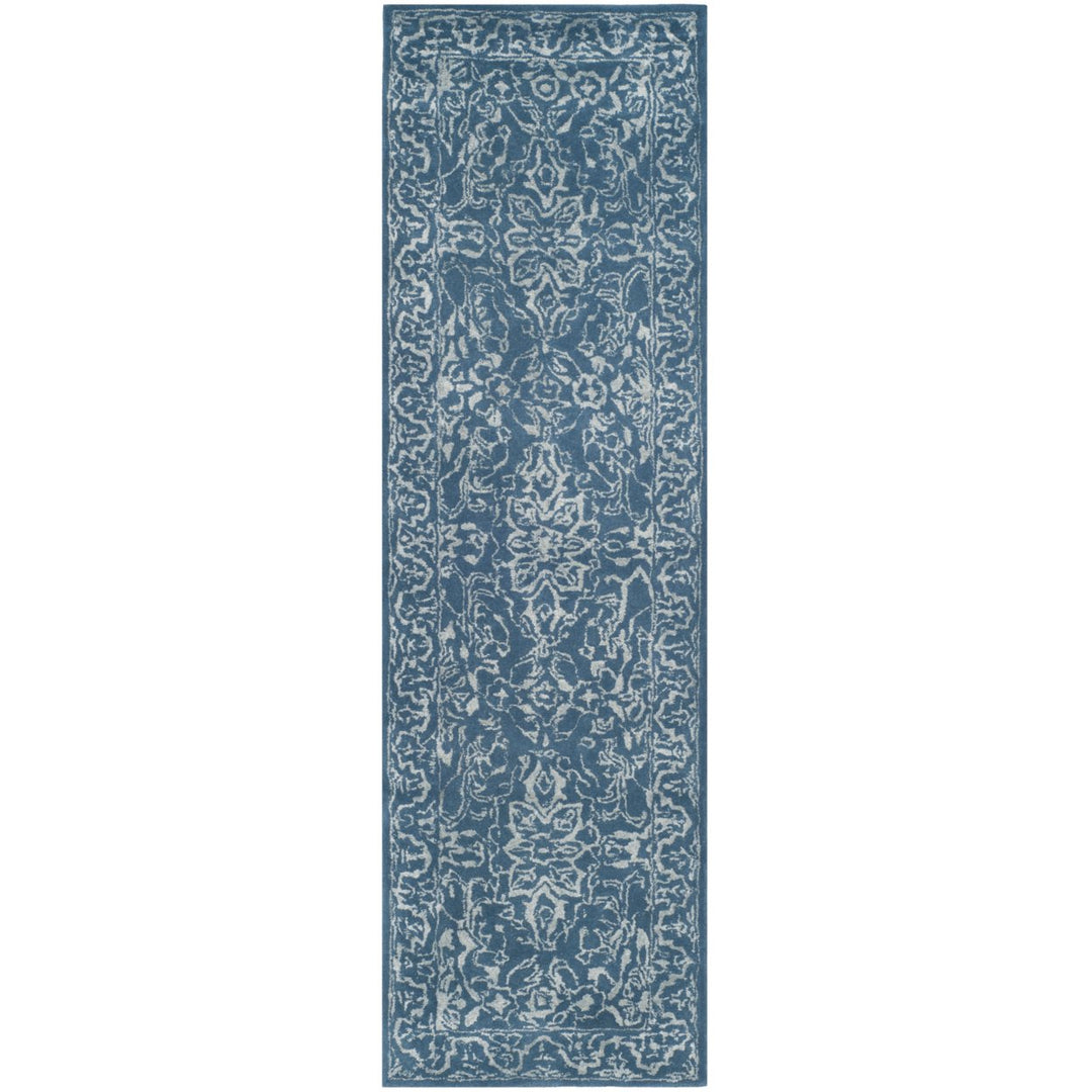 SAFAVIEH Glamour GLM516D Handmade Grey / Blue Rug Image 1