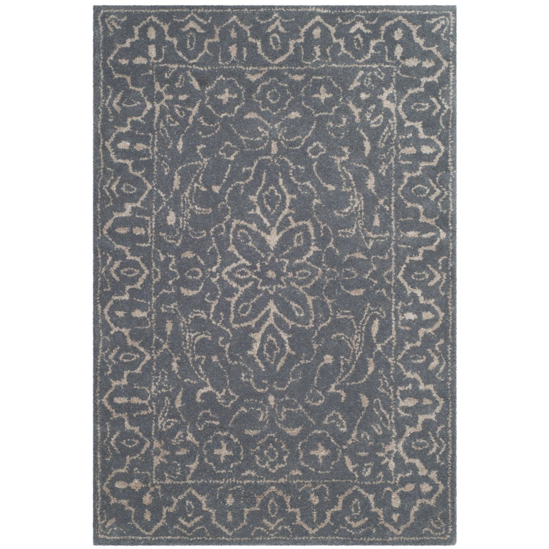 SAFAVIEH Glamour GLM516B Handmade Steel / Blue Rug Image 1