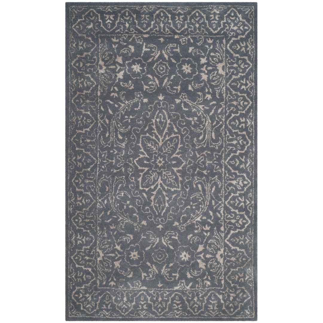 SAFAVIEH Glamour GLM516B Handmade Steel / Blue Rug Image 9