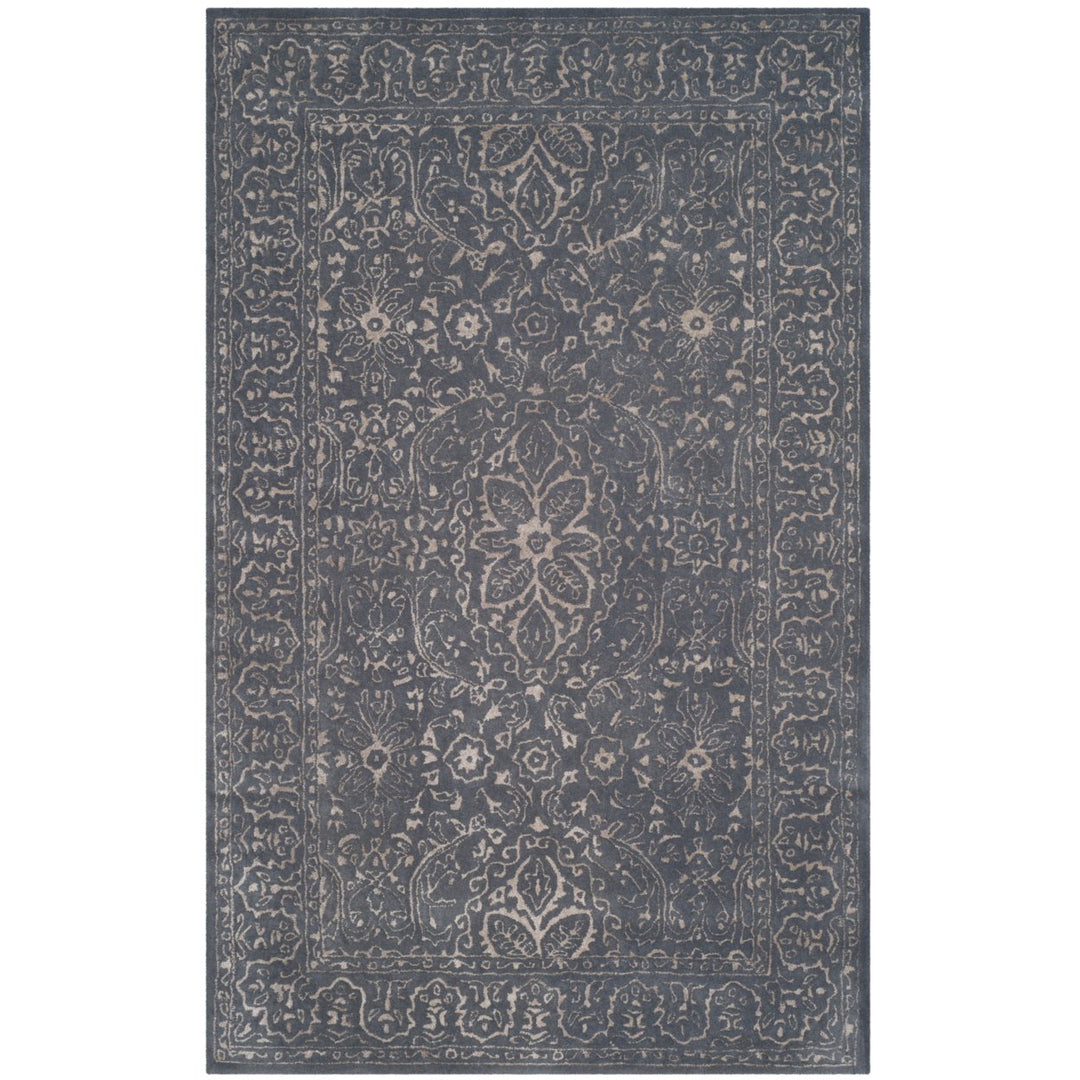 SAFAVIEH Glamour GLM516B Handmade Steel / Blue Rug Image 1