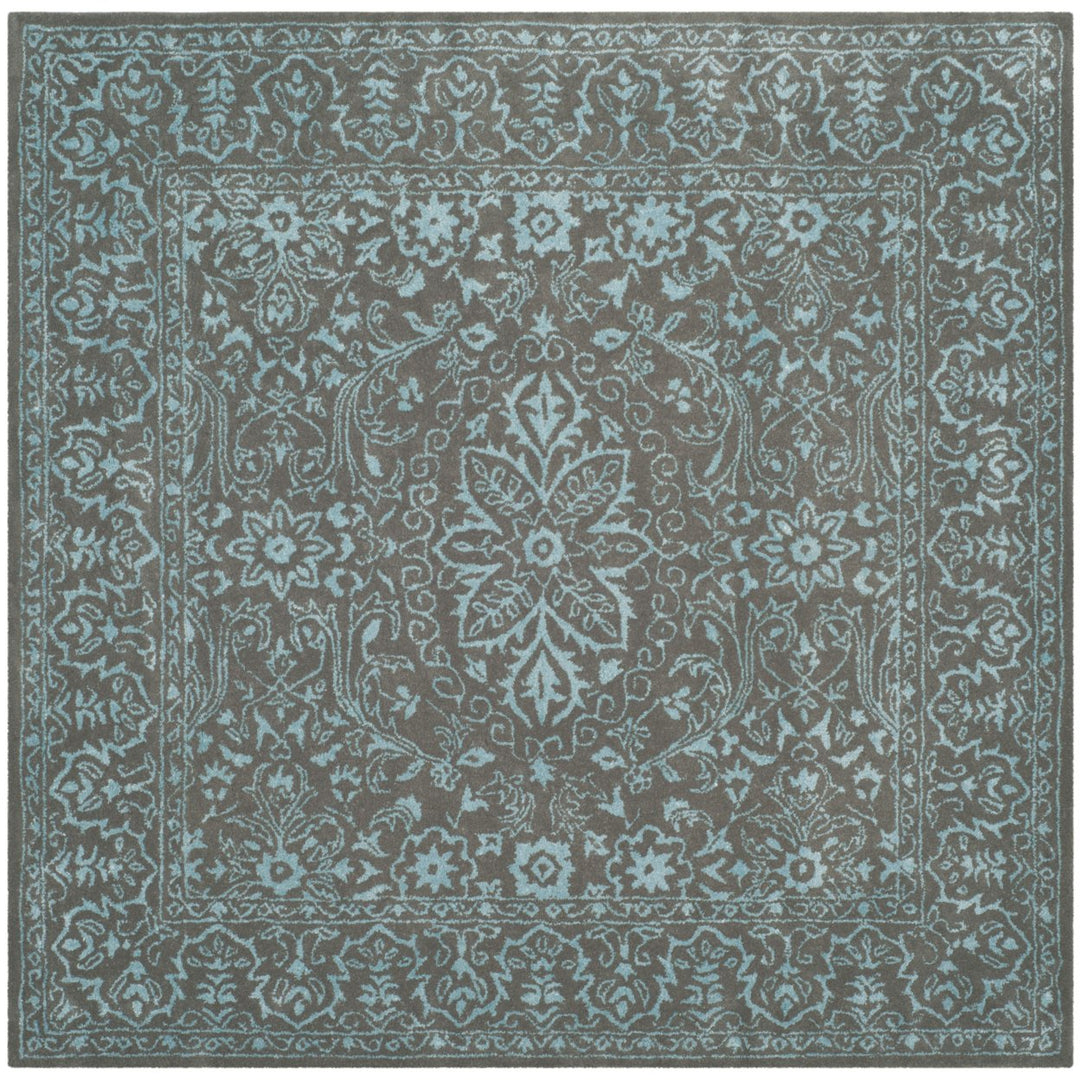 SAFAVIEH Glamour GLM516E Handmade Blue / Dark Grey Rug Image 1