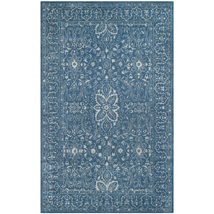 SAFAVIEH Glamour GLM516D Handmade Grey / Blue Rug Image 10