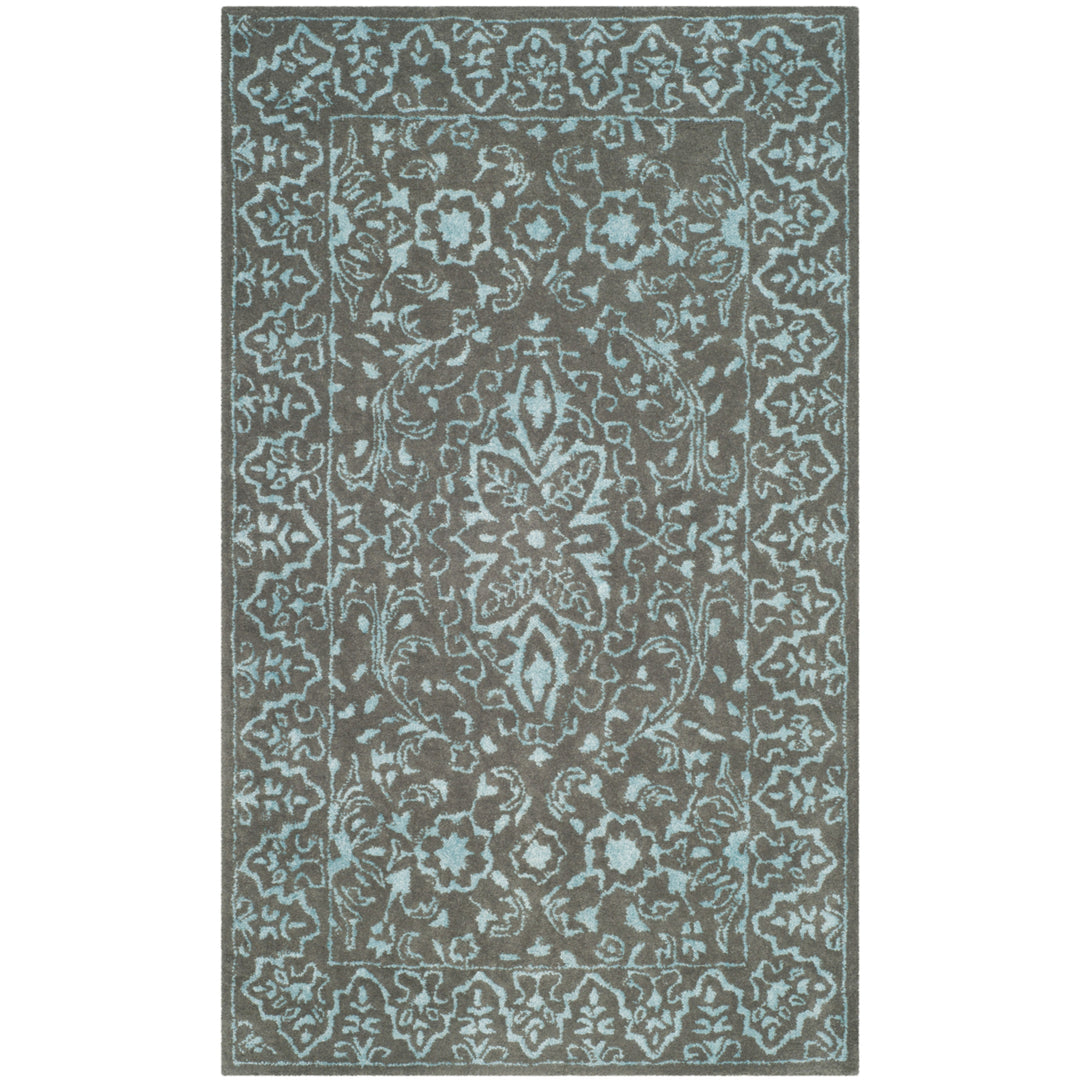 SAFAVIEH Glamour GLM516E Handmade Blue / Dark Grey Rug Image 10