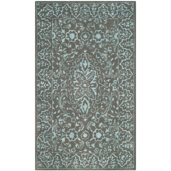 SAFAVIEH Glamour GLM516E Handmade Blue / Dark Grey Rug Image 10