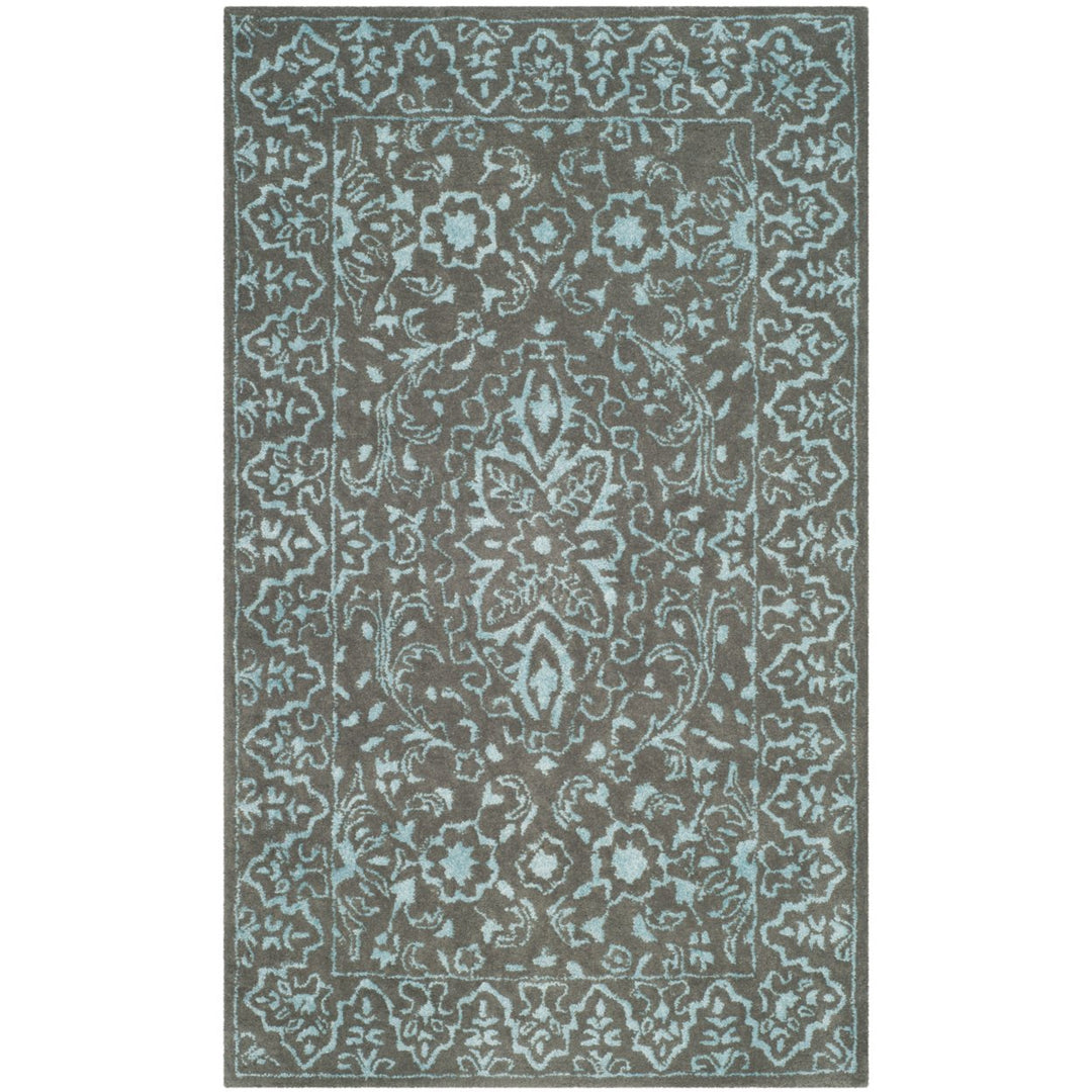 SAFAVIEH Glamour GLM516E Handmade Blue / Dark Grey Rug Image 1