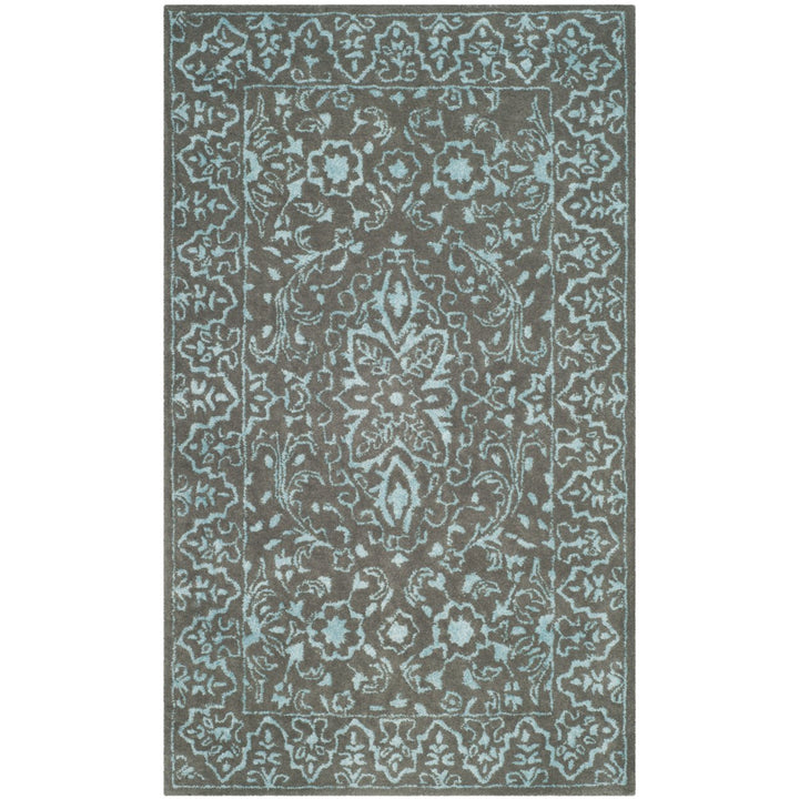 SAFAVIEH Glamour GLM516E Handmade Blue / Dark Grey Rug Image 1