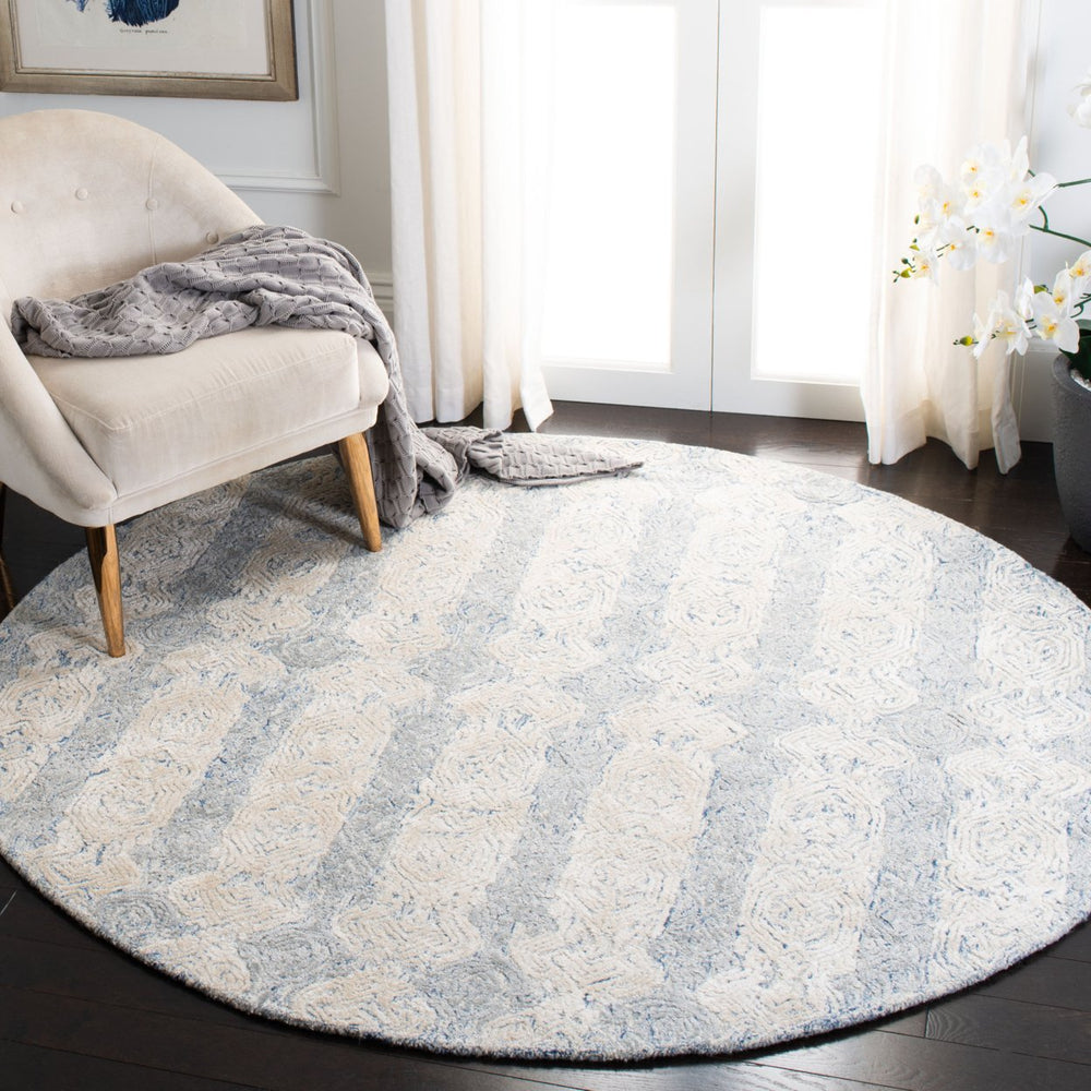 SAFAVIEH Glamour Collection GLM536M Blue / Ivory Rug Image 2