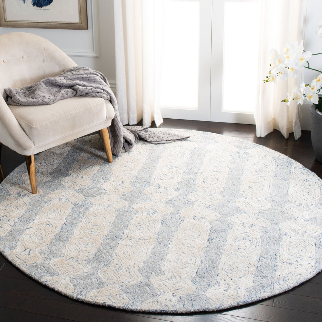 SAFAVIEH Glamour Collection GLM536M Blue / Ivory Rug Image 2