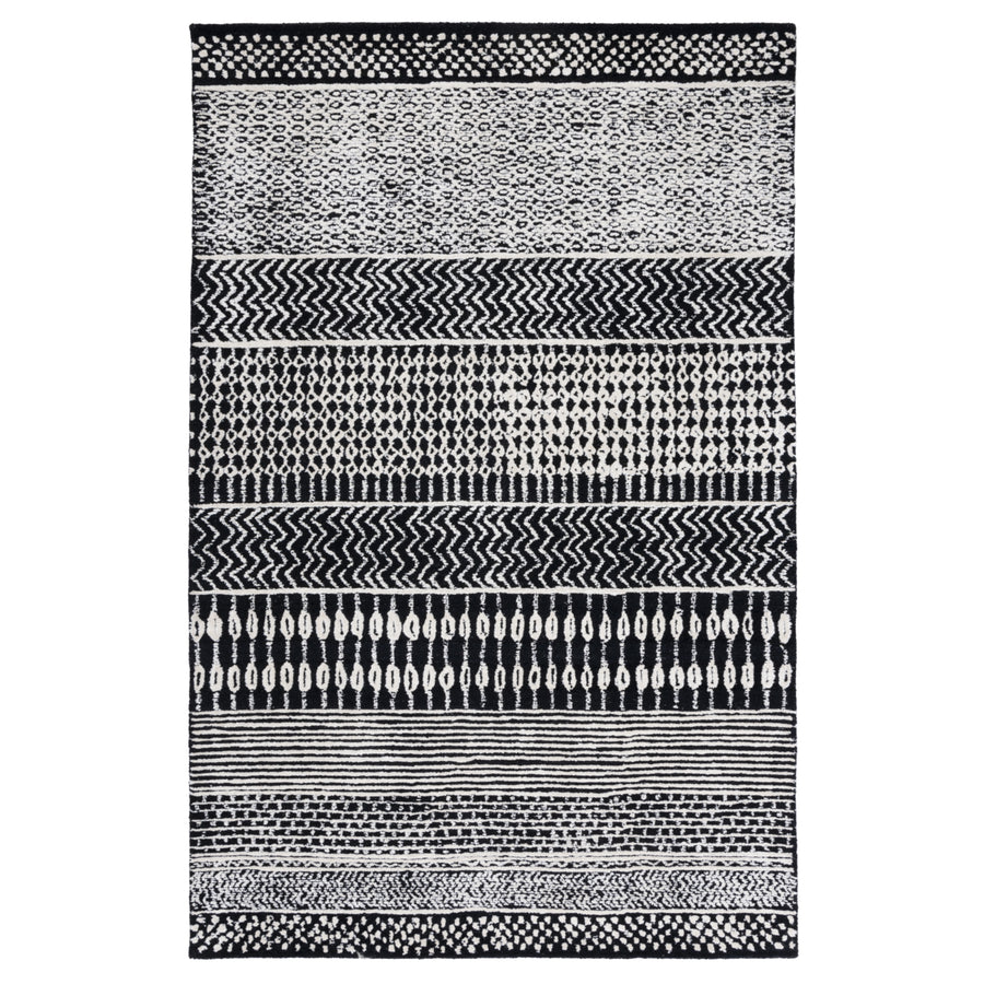 SAFAVIEH Glamour Collection GLM538Z Black / Ivory Rug Image 1