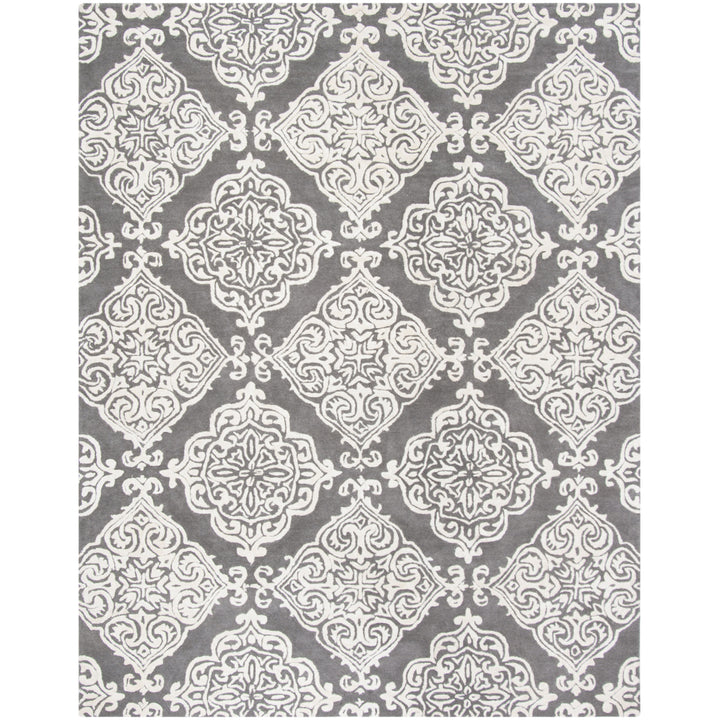 SAFAVIEH Glamour GLM568D Handmade Dark Grey / Ivory Rug Image 1