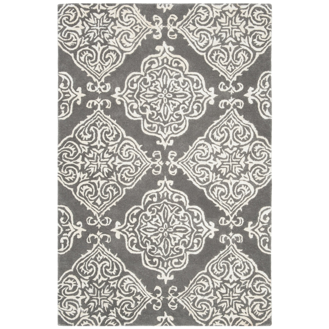 SAFAVIEH Glamour GLM568D Handmade Dark Grey / Ivory Rug Image 8