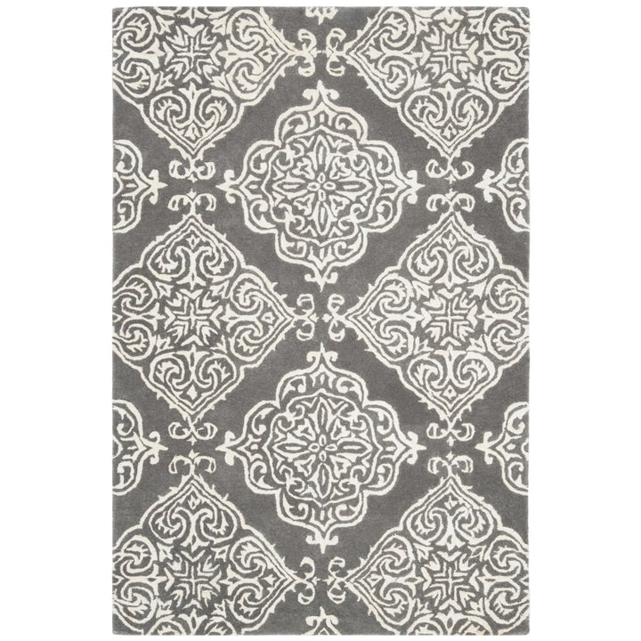 SAFAVIEH Glamour GLM568D Handmade Dark Grey / Ivory Rug Image 1