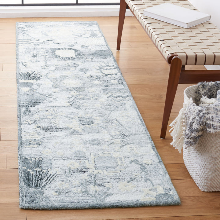 SAFAVIEH Glamour GLM569A Handmade Ivory / Grey Rug Image 3