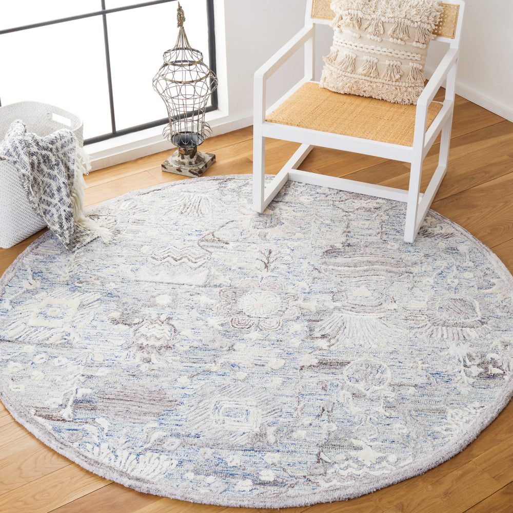 SAFAVIEH Glamour GLM569M Handmade Light Blue / Ivory Rug Image 2