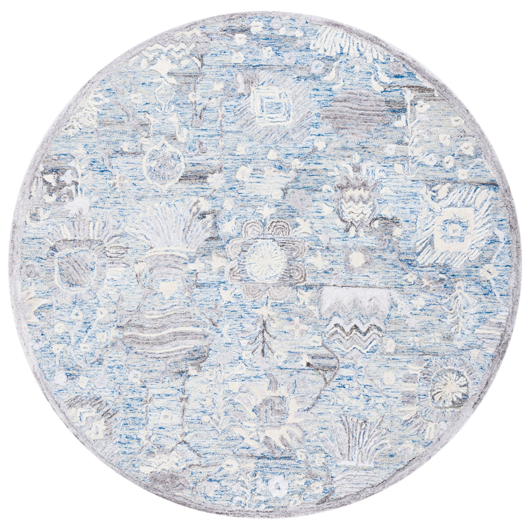 SAFAVIEH Glamour GLM569M Handmade Light Blue / Ivory Rug Image 4