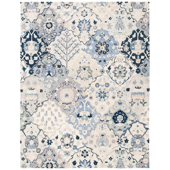 SAFAVIEH Glamour GLM622B Handmade Beige / Blue Rug Image 1