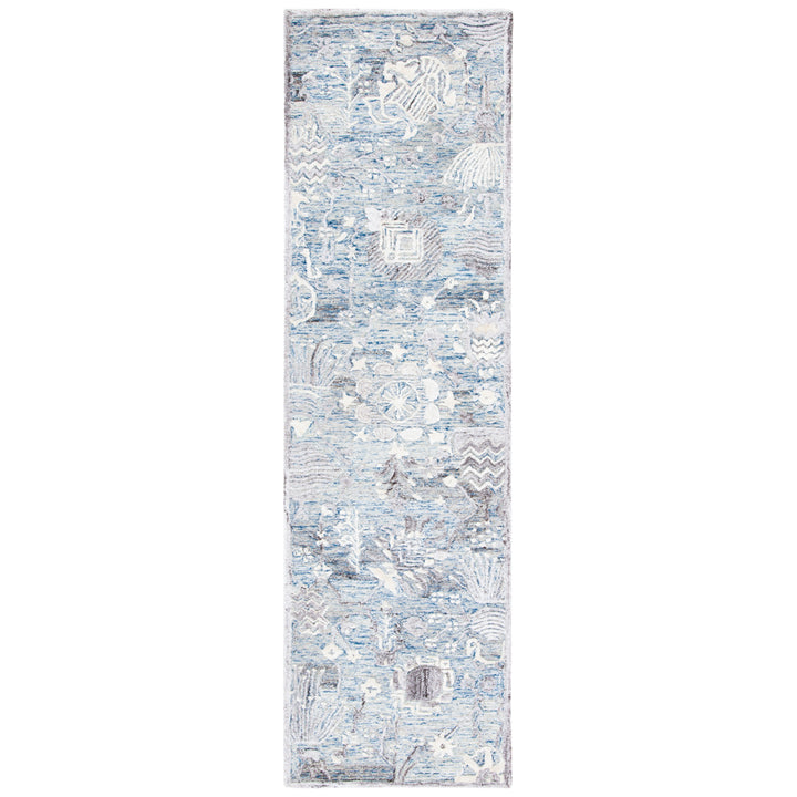 SAFAVIEH Glamour GLM569M Handmade Light Blue / Ivory Rug Image 5