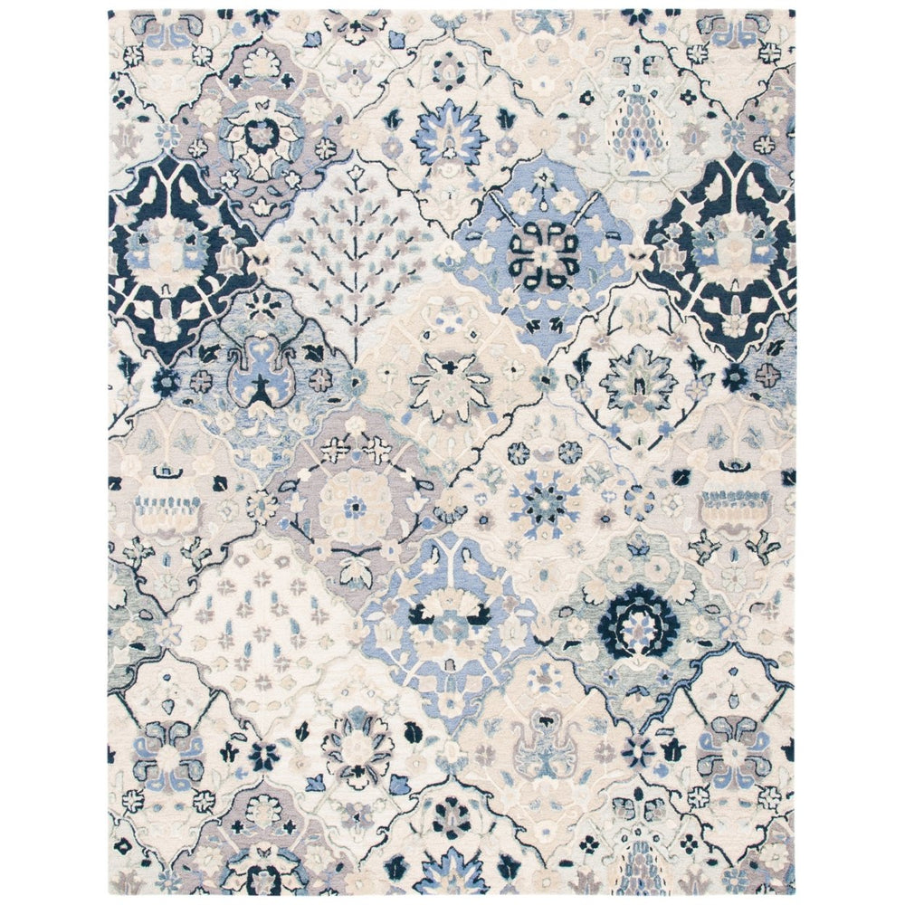 SAFAVIEH Glamour GLM622B Handmade Beige / Blue Rug Image 2