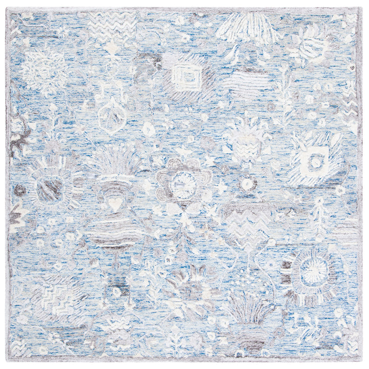 SAFAVIEH Glamour GLM569M Handmade Light Blue / Ivory Rug Image 6