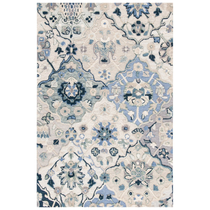 SAFAVIEH Glamour GLM622B Handmade Beige / Blue Rug Image 3