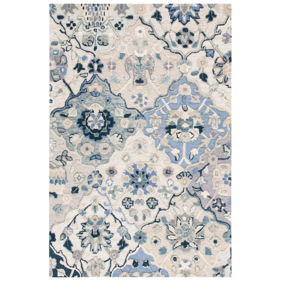 SAFAVIEH Glamour GLM622B Handmade Beige / Blue Rug Image 1