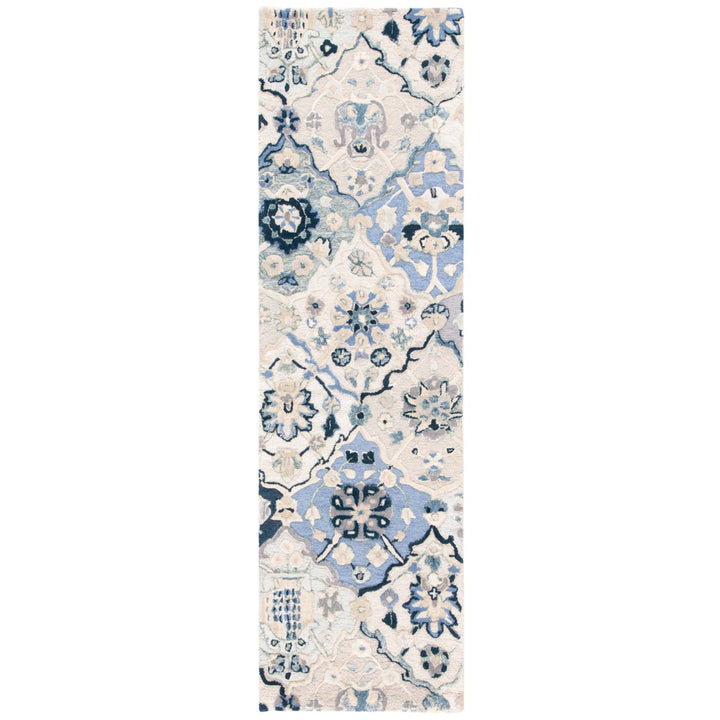 SAFAVIEH Glamour GLM622B Handmade Beige / Blue Rug Image 4