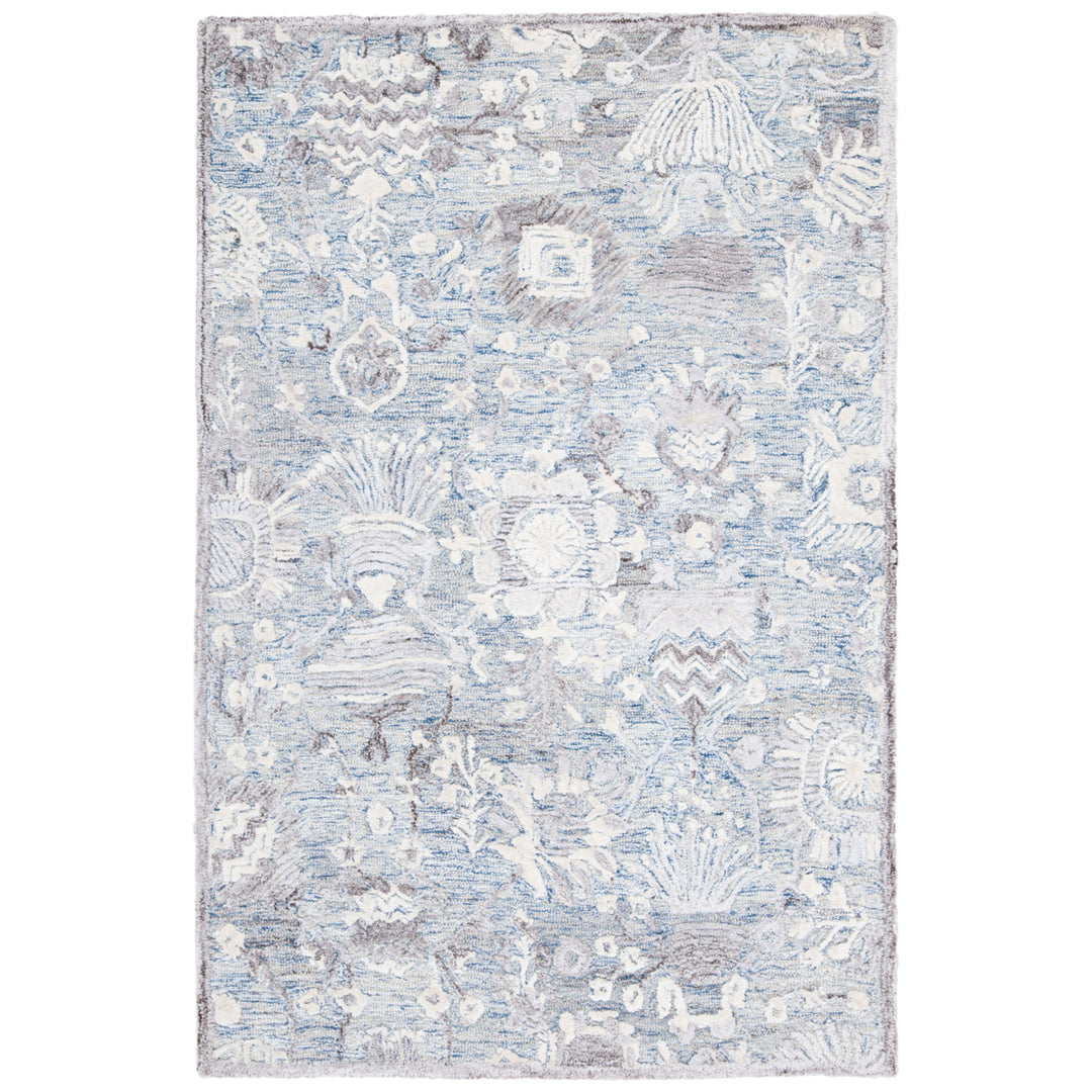 SAFAVIEH Glamour GLM569M Handmade Light Blue / Ivory Rug Image 10