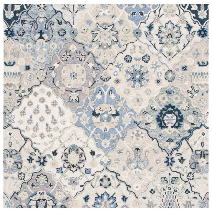 SAFAVIEH Glamour GLM622B Handmade Beige / Blue Rug Image 6