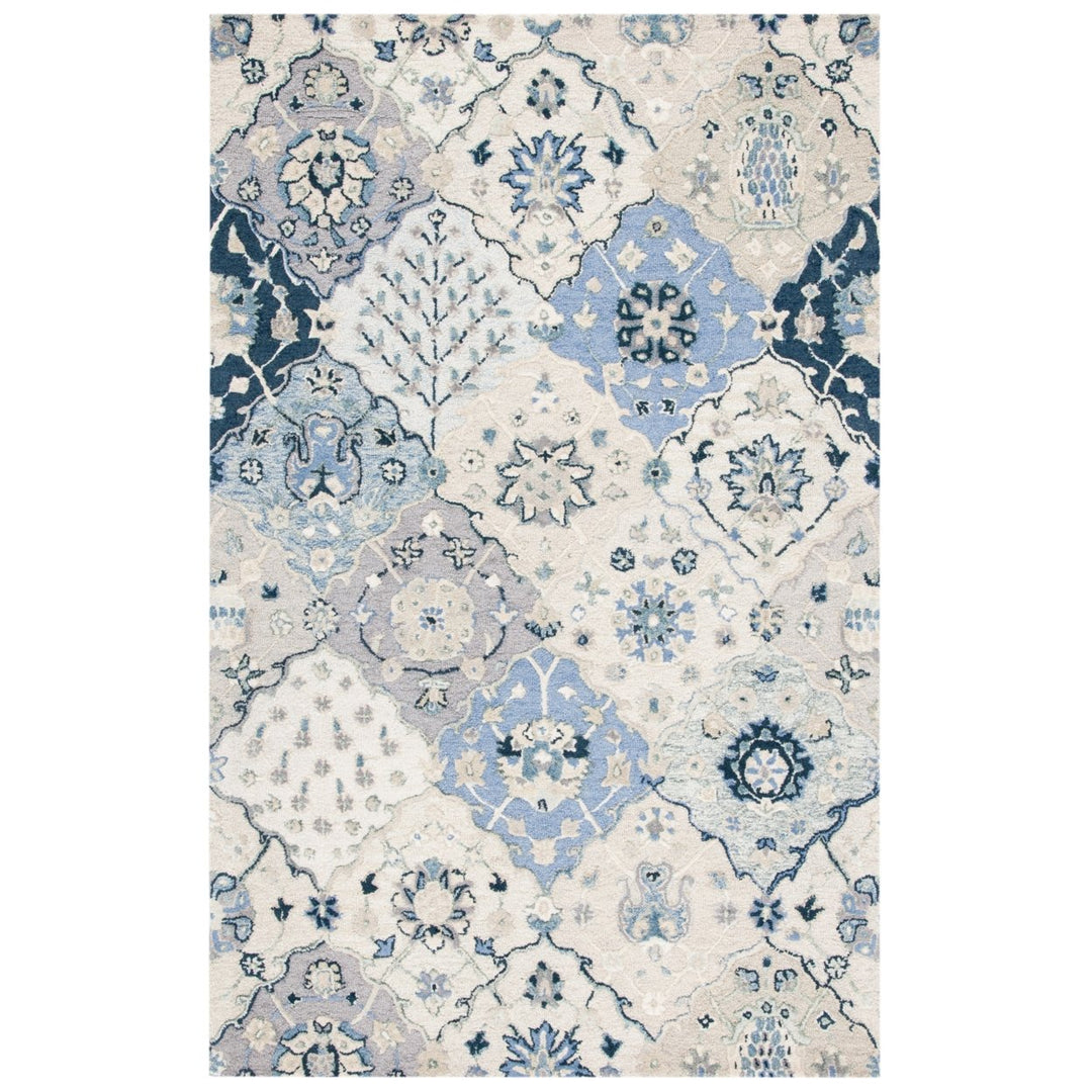 SAFAVIEH Glamour GLM622B Handmade Beige / Blue Rug Image 7