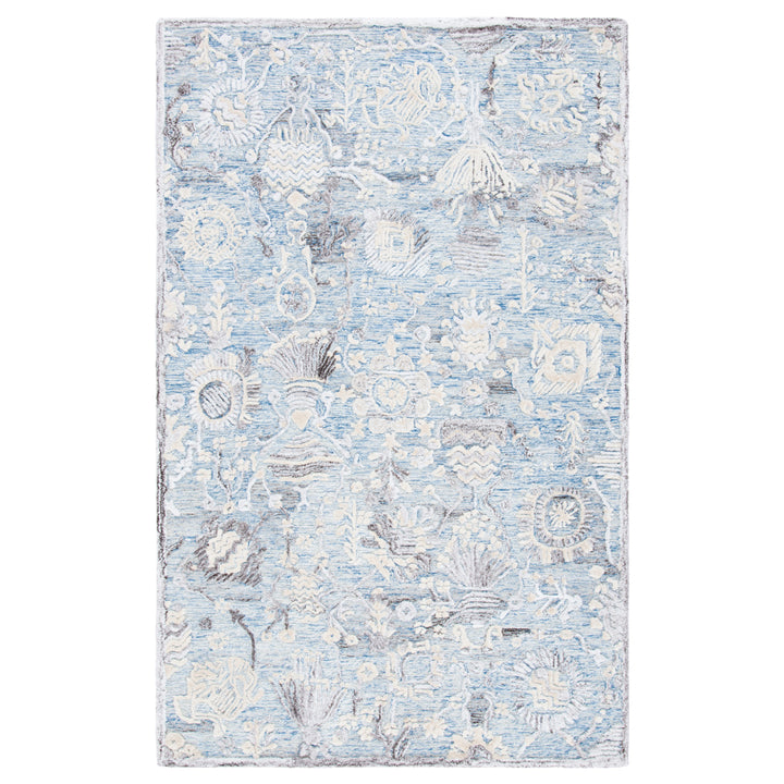 SAFAVIEH Glamour GLM569M Handmade Light Blue / Ivory Rug Image 11