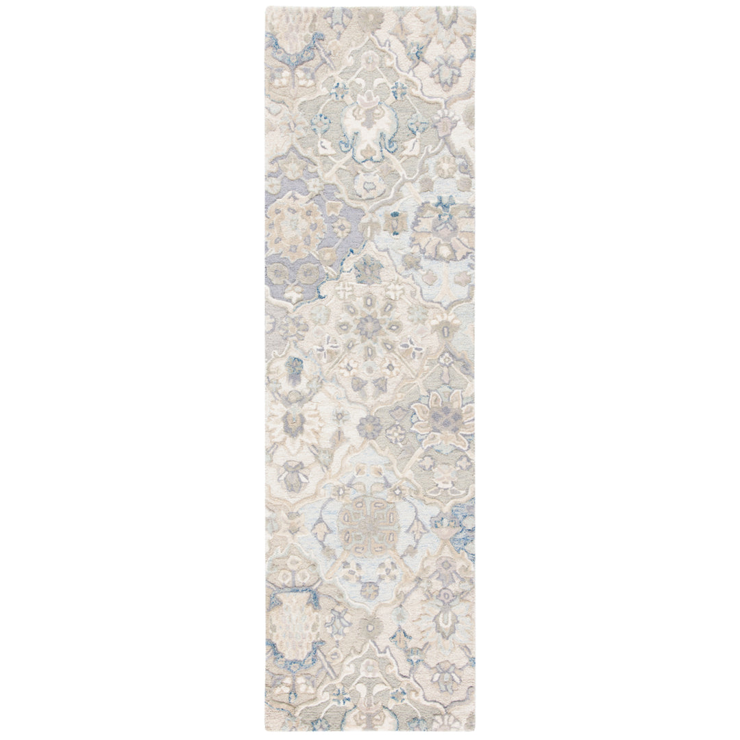 SAFAVIEH Glamour GLM622F Handmade Grey / Blue Rug Image 4